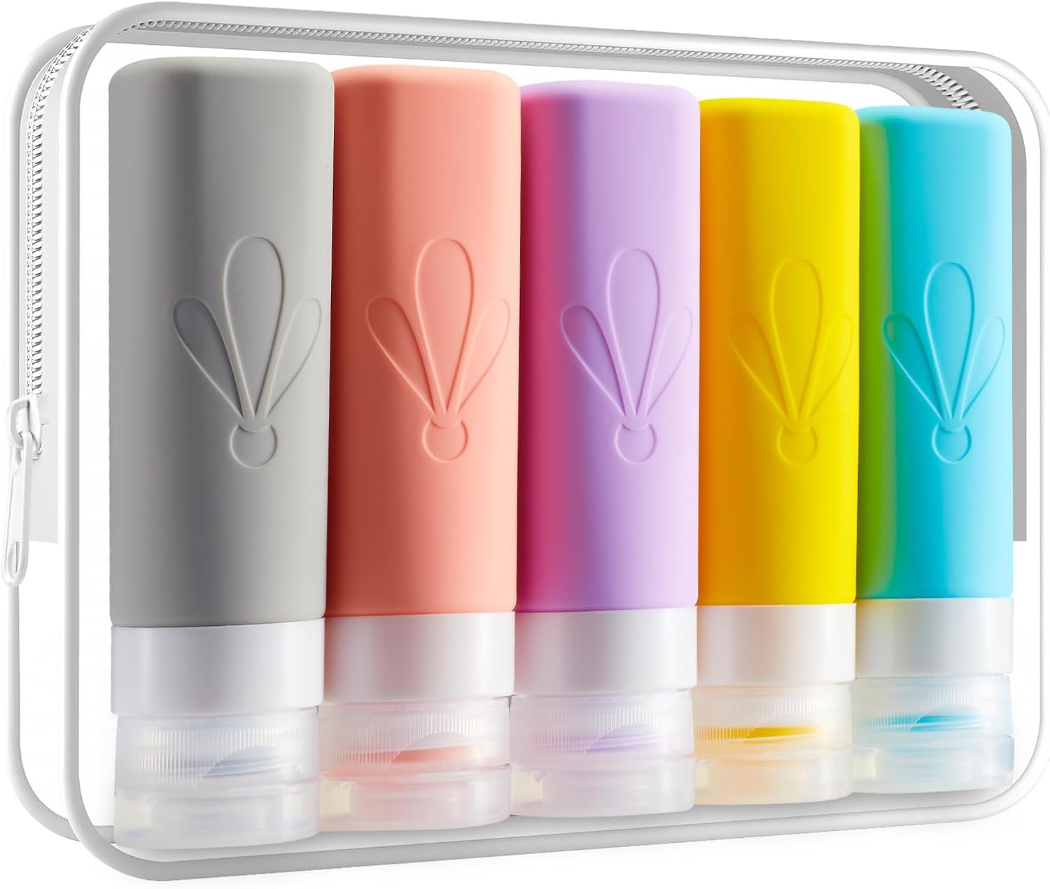 INSFIT Travel Bottles for Toiletries, TSA Approved 3oz Travel Size Toiletries, BPA Free Leak Proof Squeezable Silicone T