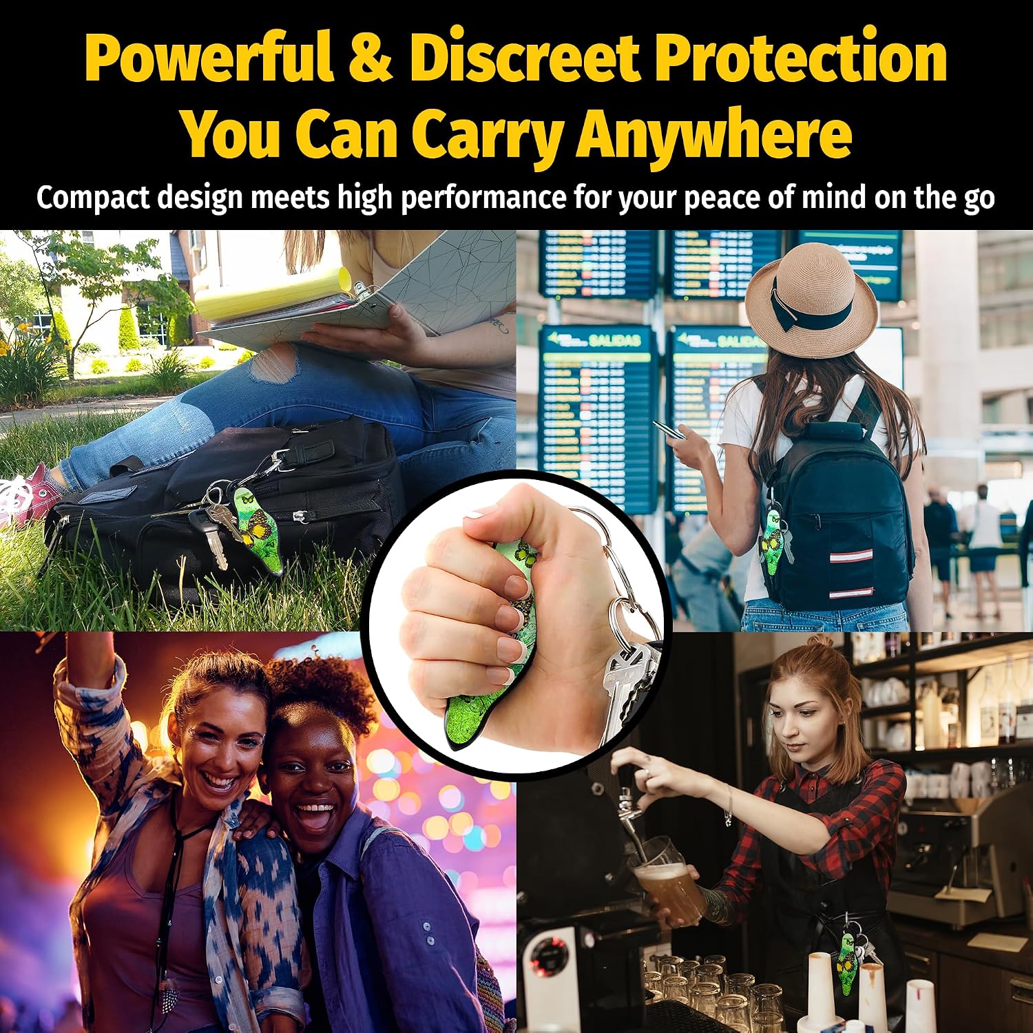MUNIO Self Defense Keychain u2013 Lightweight, Stylish & Portable Safety Tool for Women & Men u2013 Non-Lethal Kubotan