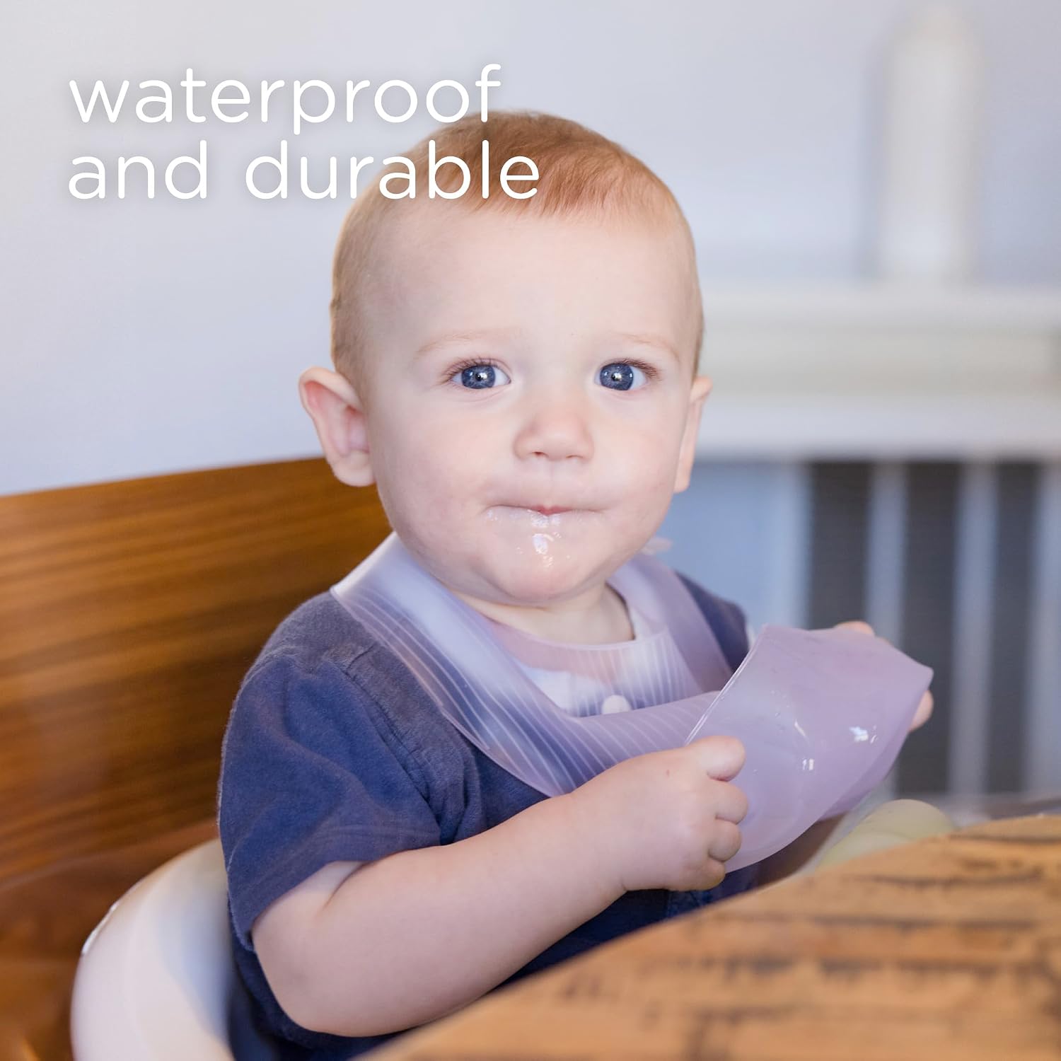 Olababy Fold N Go Silicone Baby Bib w/Travel Case, Waterproof — view 2